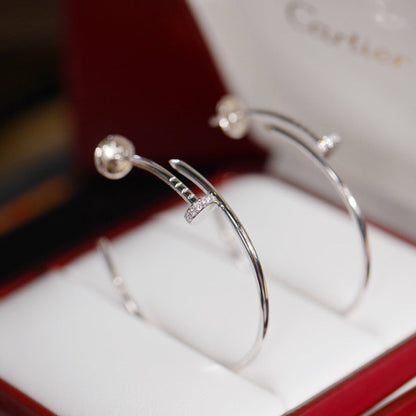 [Amore Jewelry]JUSTE HALF DIAMOND LARGE EARRINGS