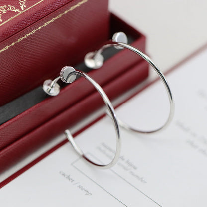 [Amore Jewelry]JUSTE HALF DIAMOND LARGE EARRINGS