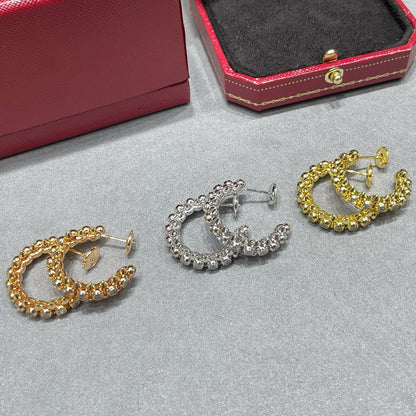 [Amore Jewelry]CLASH FULL DIAMOND MEDIUM EARRINGS