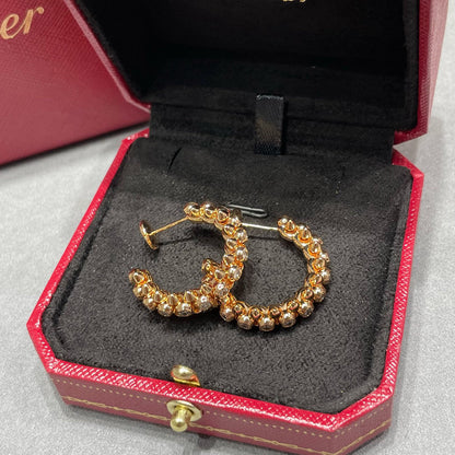 [Amore Jewelry]CLASH FULL DIAMOND MEDIUM EARRINGS