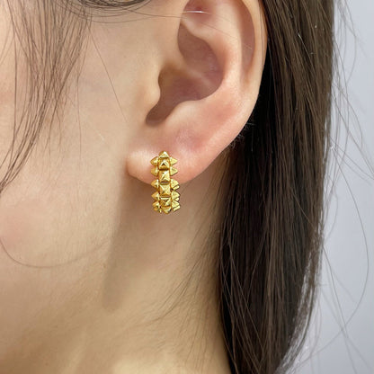 [Amore Jewelry]CLASH MINI HOOP EARRINGS