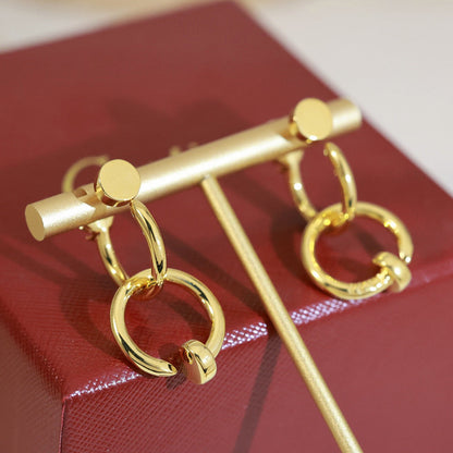 [Amore Jewelry]JUSTE NO DIAMOND DOUBLE EARRINGS