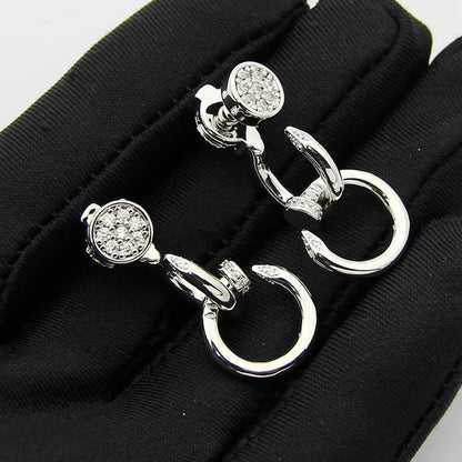 [Amore Jewelry]JUSTE HALF DIAMOND DOUBLE EARRINGS