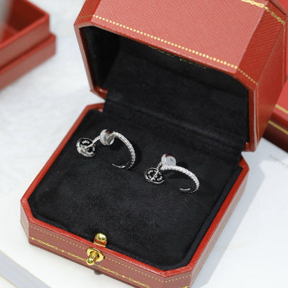 [Amore Jewelry]JUSTE FULL DIAMOND DOUBLE EARRINGS
