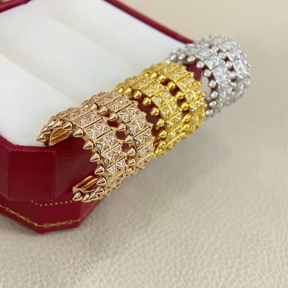[Amore Jewelry]CLASH 9.2MM FULL DIAMOND DOUBLE ROW EARRINGS