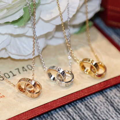[Amore Jewelry]LOVE DOUBLE RING NECKLACE