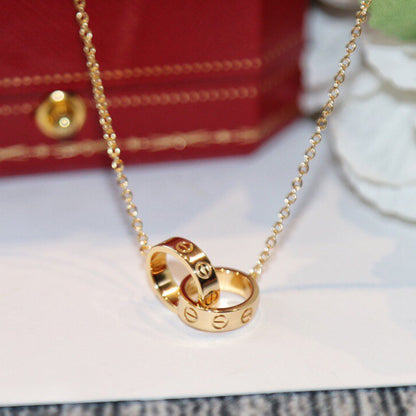 [Amore Jewelry]LOVE DOUBLE RING NECKLACE