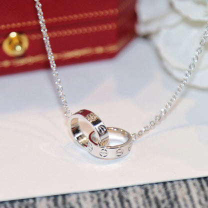 [Amore Jewelry]LOVE DOUBLE RING NECKLACE