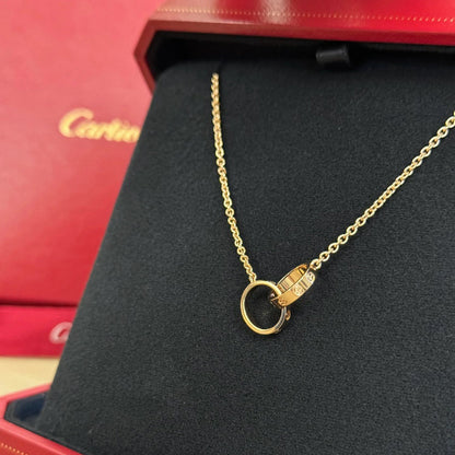 [Amore Jewelry]LOVE DOUBLE RING NECKLACE