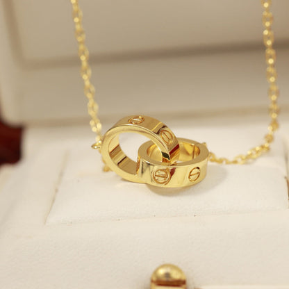 [Amore Jewelry]LOVE DOUBLE RING NECKLACE