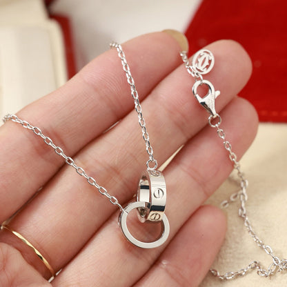[Amore Jewelry]LOVE DOUBLE RING NECKLACE