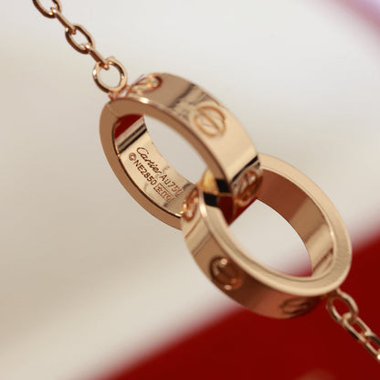 [Amore Jewelry]LOVE DOUBLE RING NECKLACE