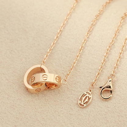 [Amore Jewelry]LOVE DOUBLE RING NECKLACE
