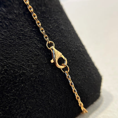 [Amore Jewelry]LOVE DOUBLE RING HALF DIAMOND NECKLACE
