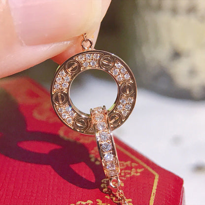 [Amore Jewelry]LOVE  FULL DIAMOND PENDANT NECKLACE
