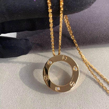 [Amore Jewelry]LOVE NECKLACE 16MM 3 DIAMONDS