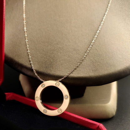 [Amore Jewelry]LOVE NECKLACE 16MM 3 DIAMONDS