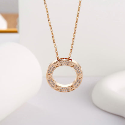 [Amore Jewelry]LOVE NECKLACE 16MM  FULL DIAMOND