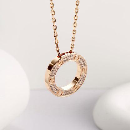 [Amore Jewelry]LOVE NECKLACE 16MM  FULL DIAMOND