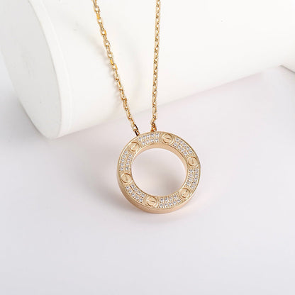 [Amore Jewelry]LOVE NECKLACE 16MM  FULL DIAMOND