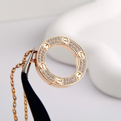 [Amore Jewelry]LOVE NECKLACE 16MM  FULL DIAMOND