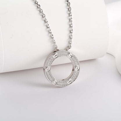 [Amore Jewelry]LOVE NECKLACE 16MM  FULL DIAMOND