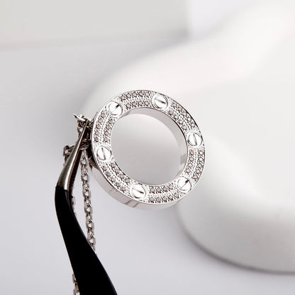 [Amore Jewelry]LOVE NECKLACE 16MM  FULL DIAMOND