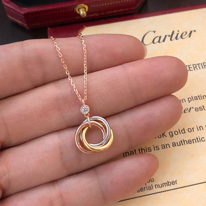 [Amore Jewelry]TRINITY  NECKLACE 1 DIAMOND