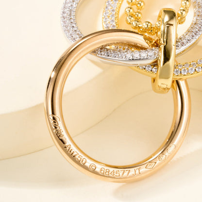 [Amore Jewelry]TRINITY LARGE FULL DIAMOND  NECKLACE