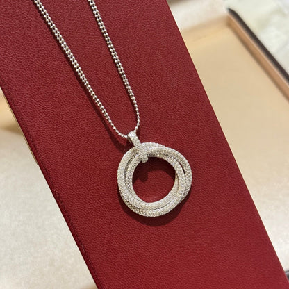 [Amore Jewelry]TRINITY LARGE FULL DIAMOND  NECKLACE