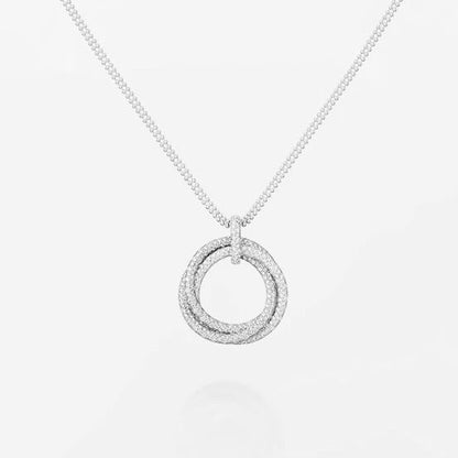 [Amore Jewelry]TRINITY LARGE FULL DIAMOND  NECKLACE