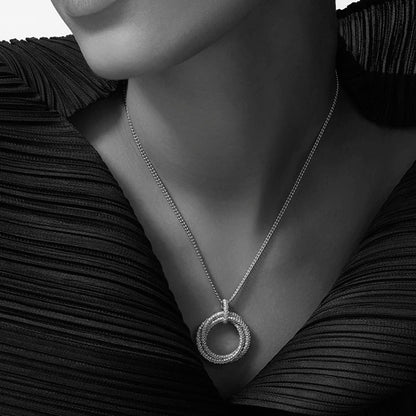 [Amore Jewelry]TRINITY LARGE FULL DIAMOND  NECKLACE
