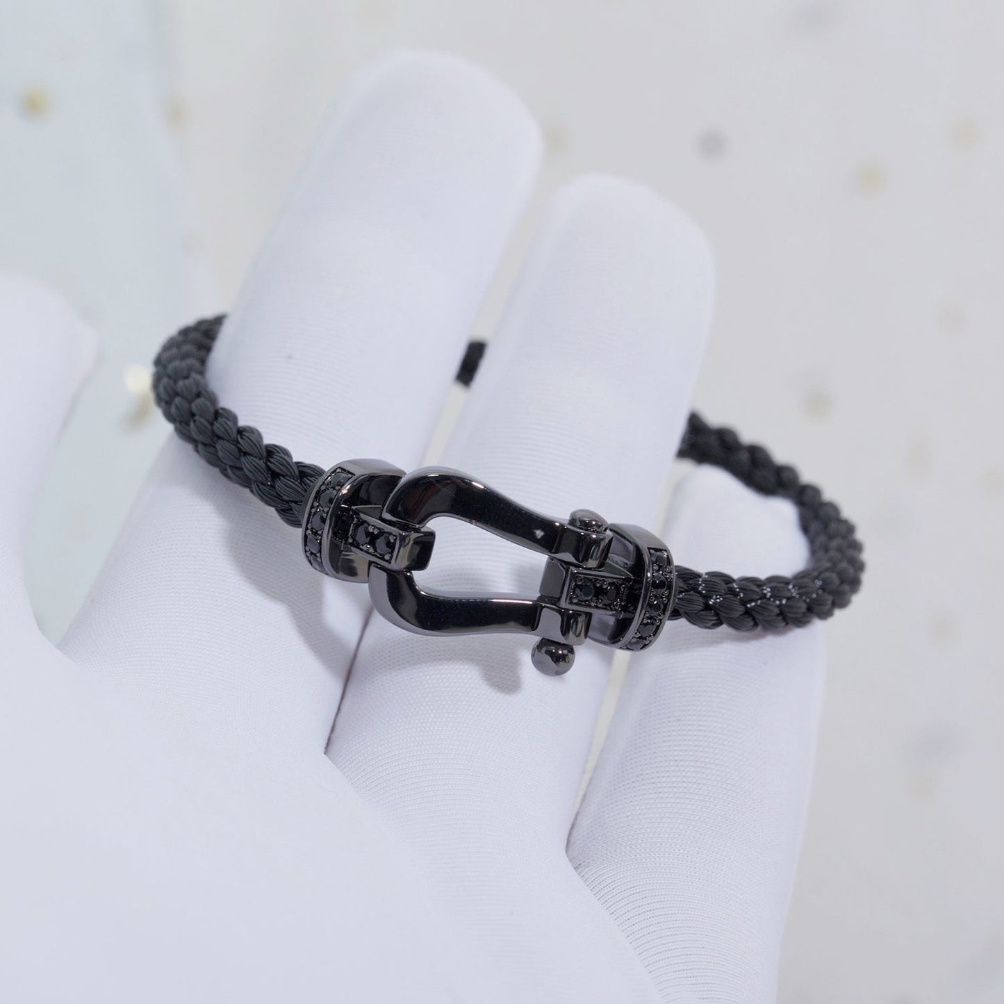 [Amore Jewelry]FORCE LARGE SERIES HORSESHOE BLACK SAMURAI BRACELET