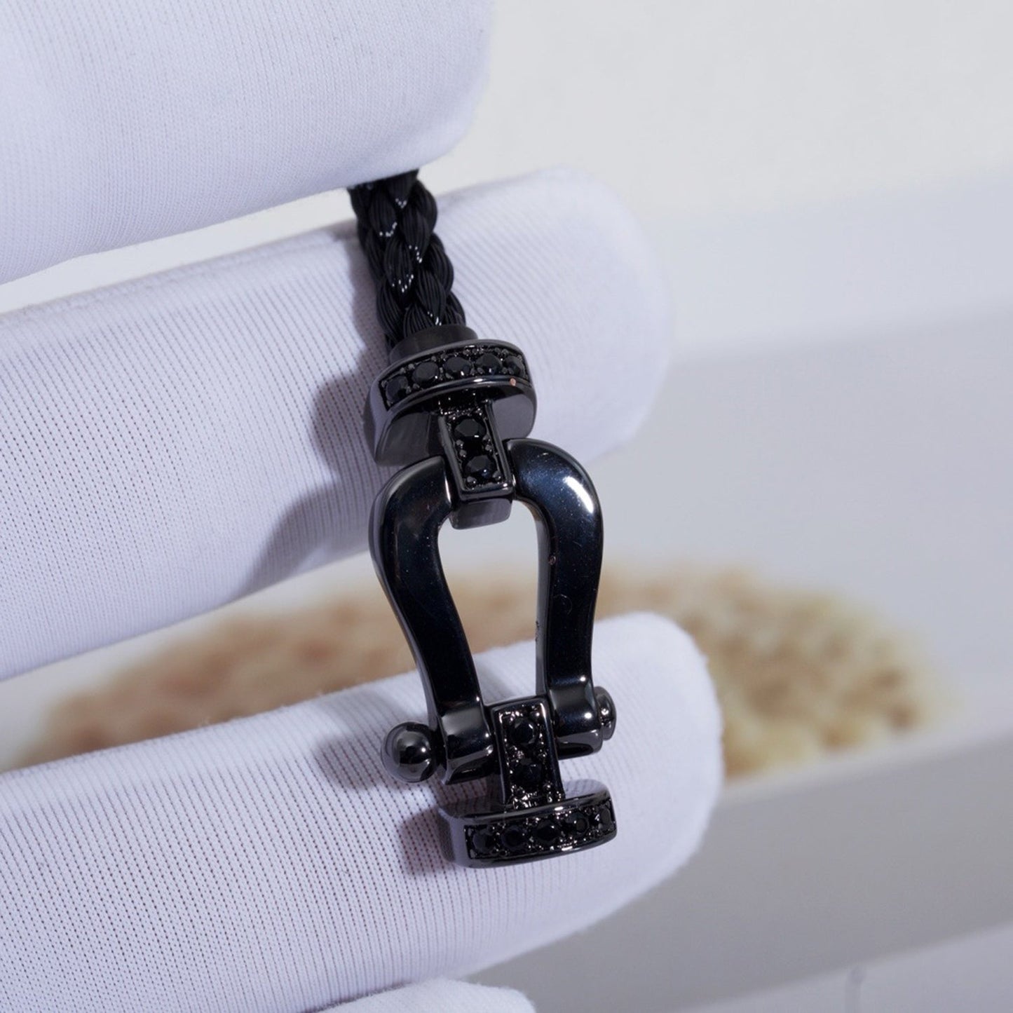 [Amore Jewelry]FORCE LARGE SERIES HORSESHOE BLACK SAMURAI BRACELET