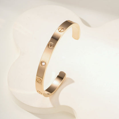 [Amore Jewelry]LOVE BRACELET 6.1MM 1 DIAMOND OPEN CUFF