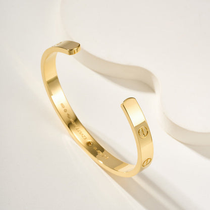 [Amore Jewelry]LOVE BRACELET 6.1MM 1 DIAMOND OPEN CUFF
