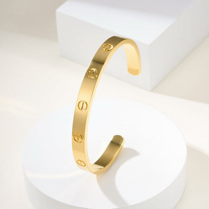 [Amore Jewelry]LOVE BRACELET 6.1MM OPEN CUFF