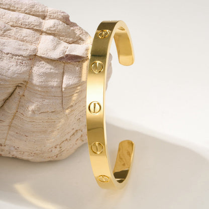 [Amore Jewelry]LOVE BRACELET 6.1MM OPEN CUFF
