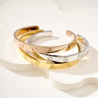 [Amore Jewelry]LOVE BRACELET 6.1MM OPEN CUFF