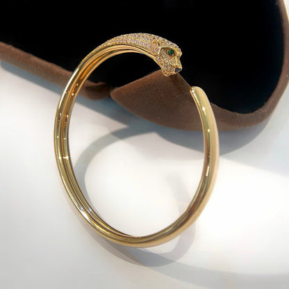 [Amore Jewelry]PANTHERE HALF DIAMOND OPEN BRACELET
