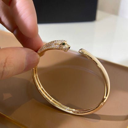 [Amore Jewelry]PANTHERE HALF DIAMOND OPEN BRACELET