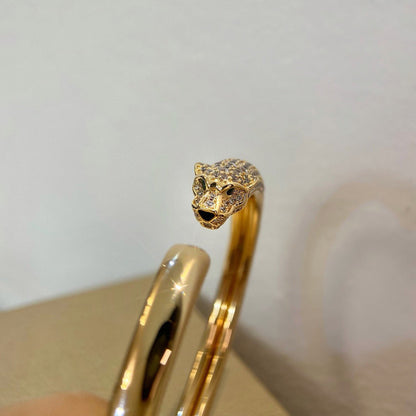 [Amore Jewelry]PANTHERE HALF DIAMOND OPEN BRACELET