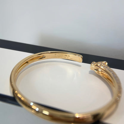 [Amore Jewelry]PANTHERE HALF DIAMOND OPEN BRACELET