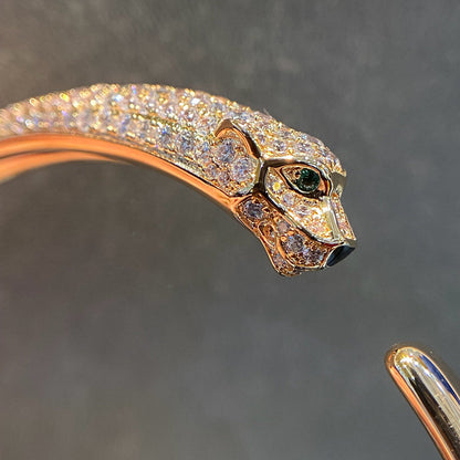 [Amore Jewelry]PANTHERE HALF DIAMOND OPEN BRACELET