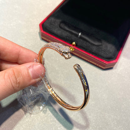 [Amore Jewelry]PANTHERE HALF DIAMOND OPEN BRACELET