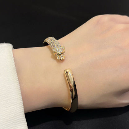 [Amore Jewelry]PANTHERE HALF DIAMOND OPEN BRACELET