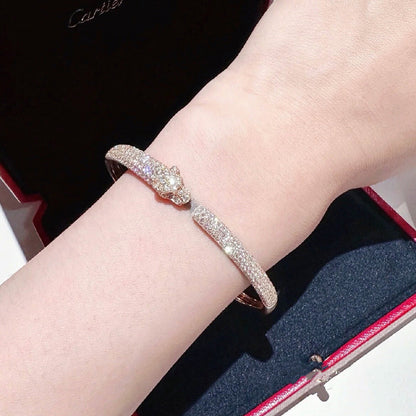 [Amore Jewelry]PANTHERE FULL DIAMOND OPEN BRACELET
