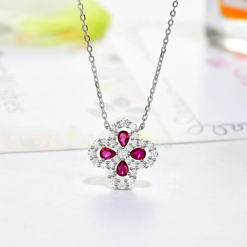 [Amore Jewelry]LOOP NECKLACE FULL MOTIF DIAMOND 16MM MULTIPLE COLORS