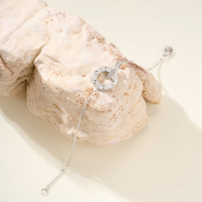 [Amore Jewelry]LOVE DOUBLE RING FULL DIAMOND BRACELET