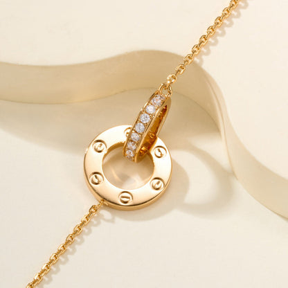[Amore Jewelry]LOVE DOUBLE RING FULL DIAMOND BRACELET